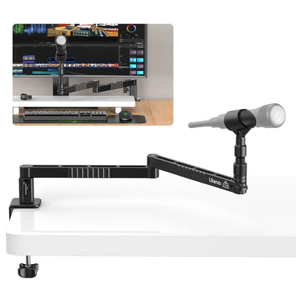 Low Level Microphone Stand 360° Adjustable Foldable Microphone Arm for Live-streaming Video Recording