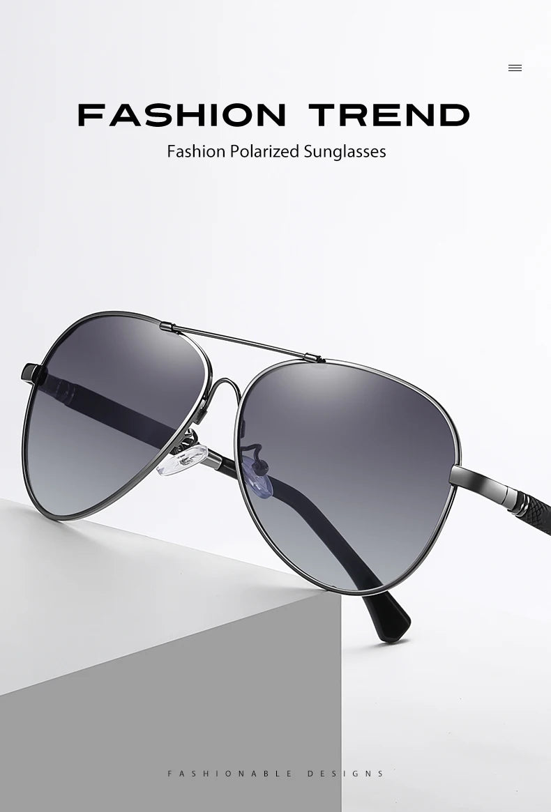 Titanium Memory Metal Photochromic Polarized UV400 Pilot Sunglasses for Men Women