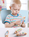 Baby Wooden Rotating Jigsaw Puzzle Hand bell Toy Baby Mobile Musical Rattle Toy Montessori Puzzle Game For Babies