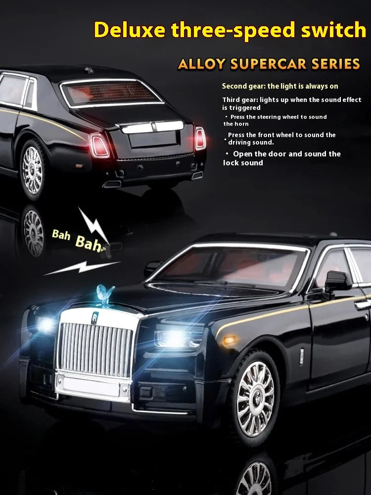 1:18 Rolls Royce Phantom Alloy Diecast Model Car Metal Large Games For Mother Birthday Gifts  Boy Collection Hobby