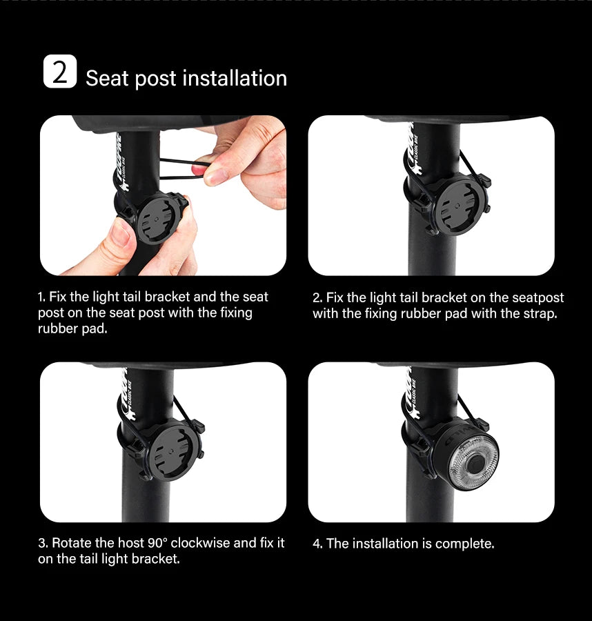 Team Sync Tail Light 50m Auto Brake Sensing Bicycle Rear Light LED Rechargeable IPX6 Waterproof Cycling Taillight