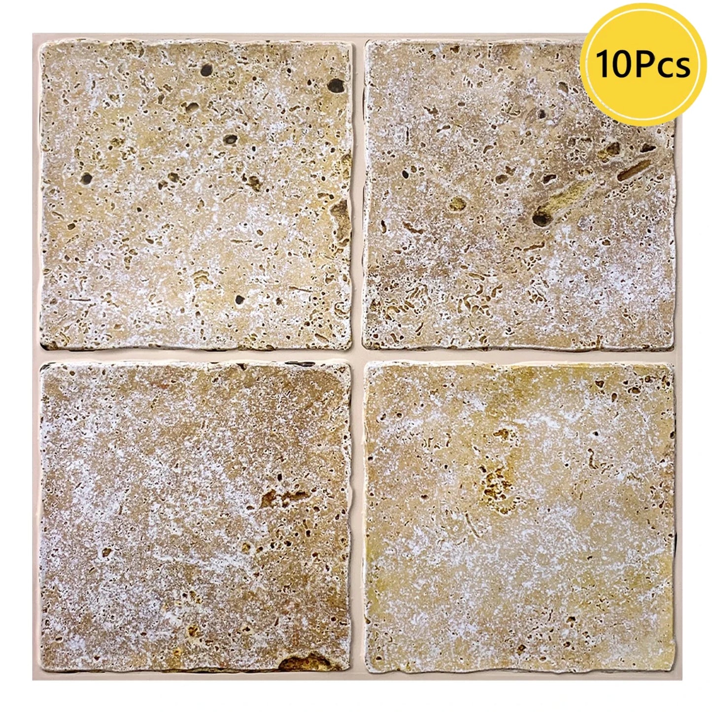 10pcs 3D Tile Sticker Self-adhesive Faux Stone Wall Panel Peel and Stick Kitchen Tile Backsplash Bathroom Wall Tile Sticker