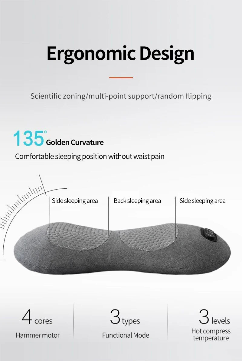 Multi functional massage Pillow for sleeping bed specific lumbar support lumbar protection lumbar support lumbar massage heating