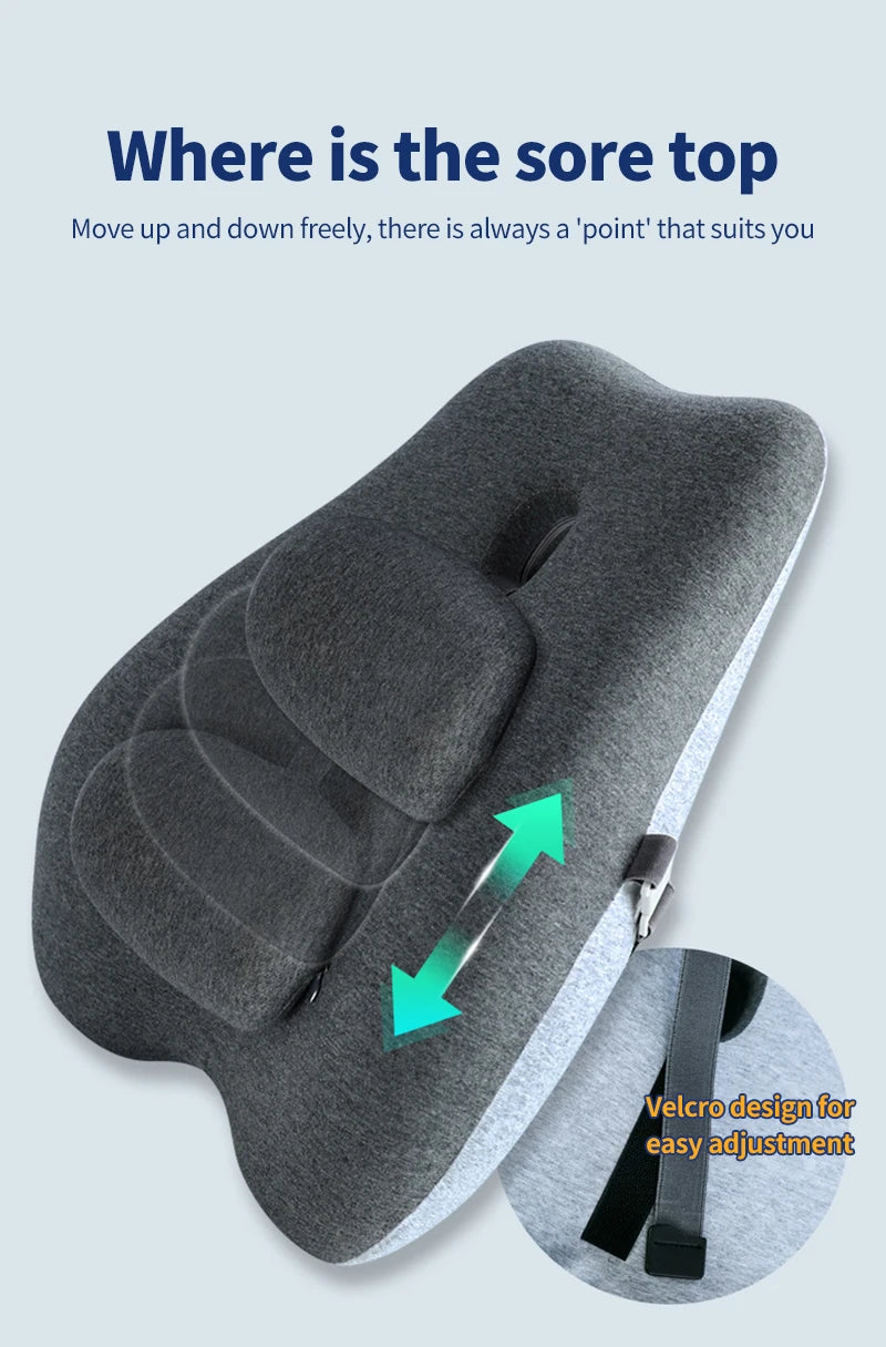 Car Seat Office Chair Massage Back Lumbar Support Memory Cotton Ventilate Cushion Pad Back Lumbar Cushion for Car Driver