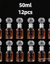 50ml 100ml 6pcs 12pcs Whisky Glass Liquor Bottle French Carved For Alcohol Wedding Gifts Wine Mini Container Storage Favour Set