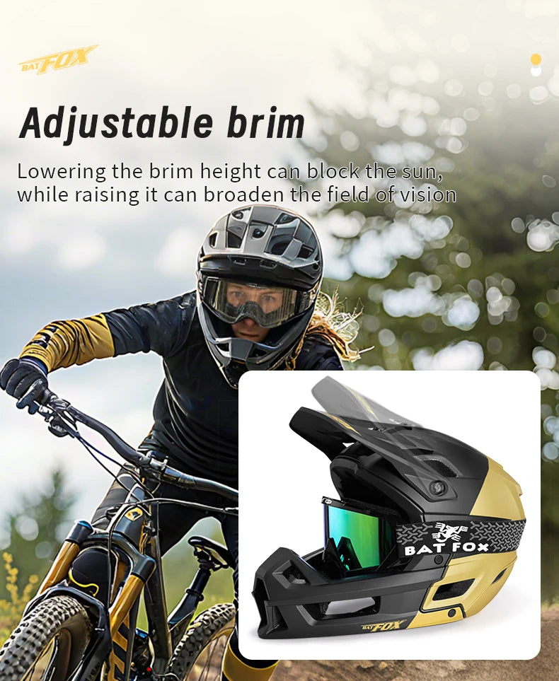 Off Road Full Face Mountain Bike Helmet With Adjustable Visor