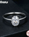 Moissanite Wedding Jewelry Set 925 Sterling Silver Oval Diamond Cut 1 CT Moissanite Engagement Ring Necklace