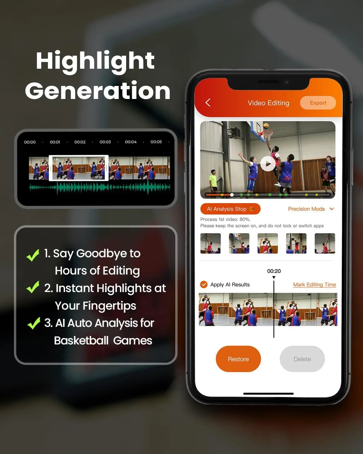AI Auto Tracking Sports Camera 4K 60FPS Smart Team Sports Recording System