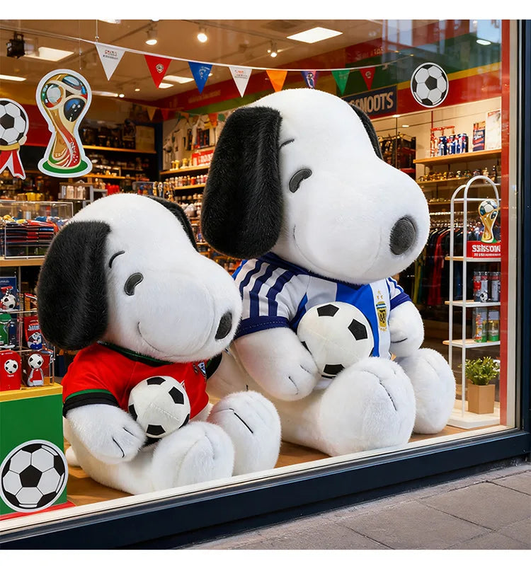 Kawaii Stuffed Doll Snoopy Football Plush Toy Cute Anime Character Stuffed Animal for Kids Birthday Gift and Cartoon Collection