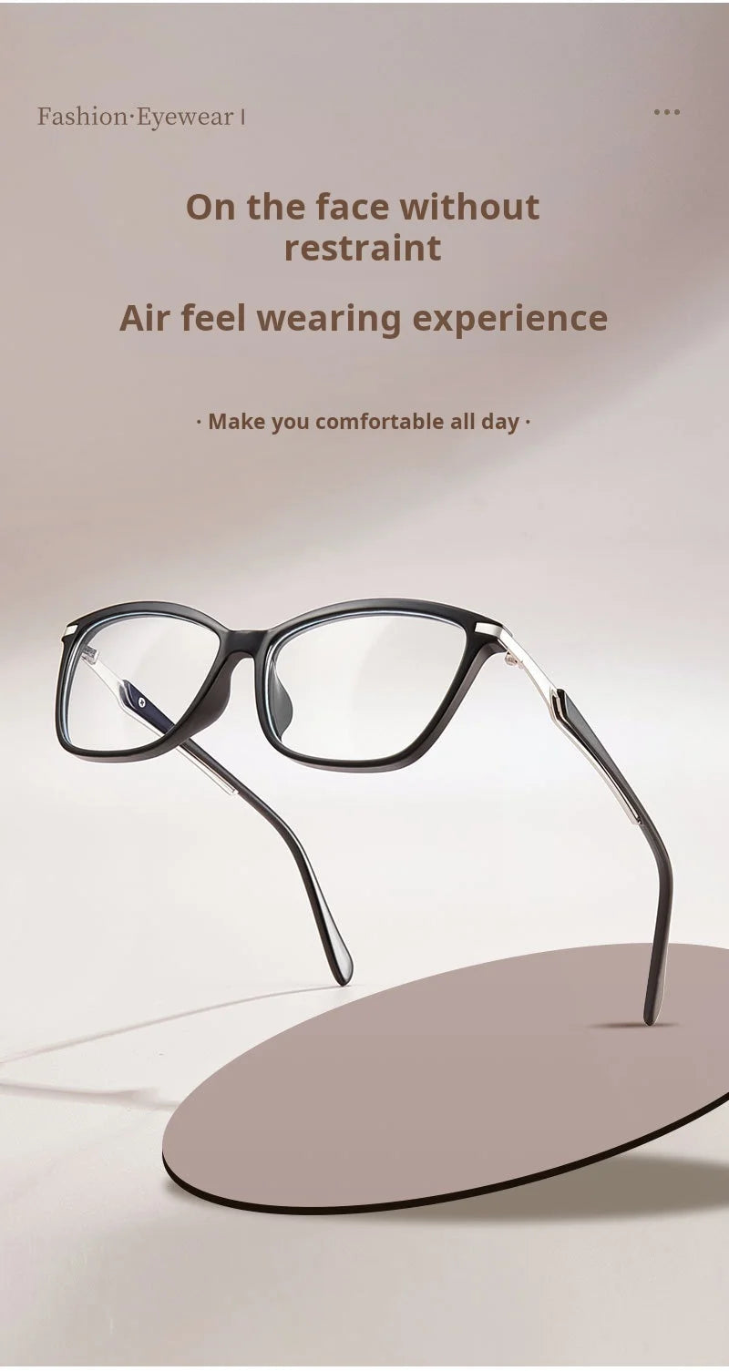 Retro Square Cat Eye Lightweight TR90 Eyeglasses Frames for Women
