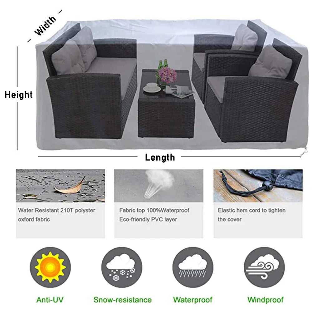 210D Waterproof Garden Furniture Cover Outdoor Patio Sofa Table Chair UV Dust Rain Snow Protector
