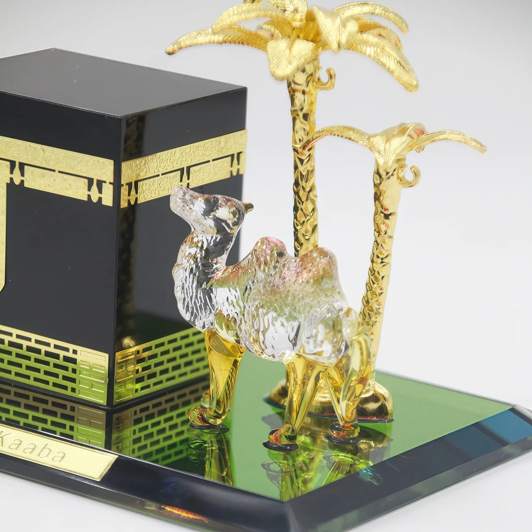 Islamic Mecca Decoration Model with Camel Palm Tree Miniature Muslim Home Décor Ornament Display Ramadan Eid Gift