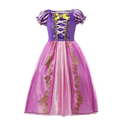 Rapunzel Princess Dress Costume LED Light Up Roleplay Disguise Fancy Kids Halloween Birthday Costume