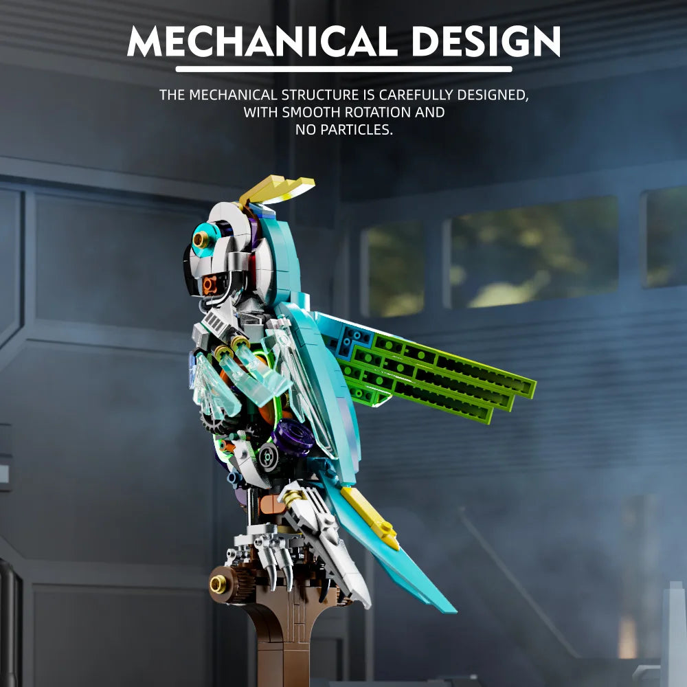 Parrot Building Blocks Kit Bird Animal Model Toys Creative Gifts for Adults for Home Decor and Office Art 688 Pieces