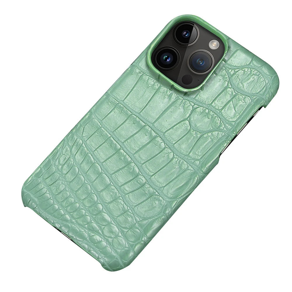 Crocodile Real Leather Cases for iPhone 16 15 Pro Max 14 pro max Genuine Leather Fundas Back Bover