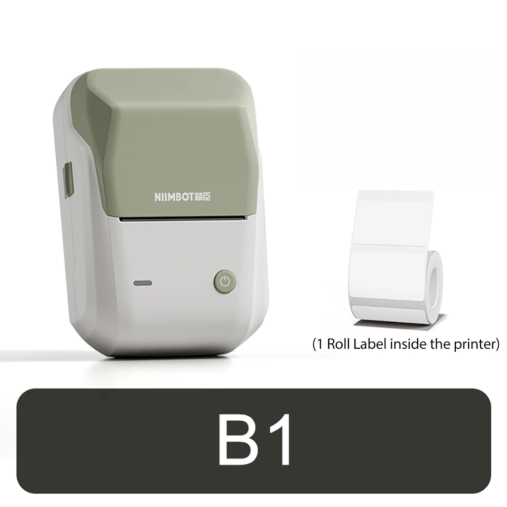 B21 Mini Thermal Label Printer, Bluetooth Wireless Barcode Label Maker, Portable Inkless Sticker Printer for Business & Office