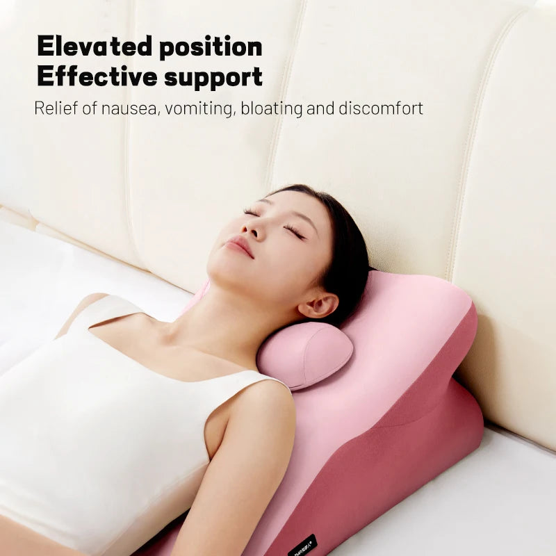 Bed Backrest Pillow Ergonomic Design Lumbar Support Cushion for Home Reading in Bed Sofa Chair Washable Cover Back Pain Relief