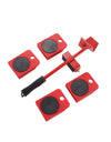 5Pcs/set Furniture Mover Tool Set Heavy Stuffs Moving Roller with Bar Furniture Mover Lifter with Wheel Professional Moving Tool