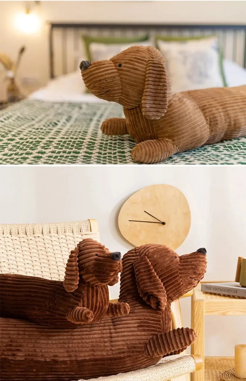 Long Sausage Dog Body Pillow Dachshund Stuffed Doll Large Dog Decorative Body Pillow Sleeping Back Cushion Livingroom Decoration