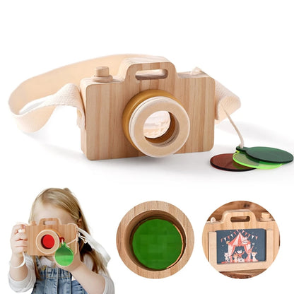 Wooden Camera Puzzle Toy With Cards Montessori Toys For Children Handmade Wooden DIY Presents Baby Room Decoration Outdoor Toy