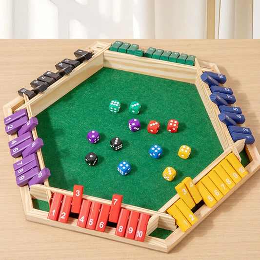 Wooden Shut The Box Dice Game – Six Sided Flipping Number Board