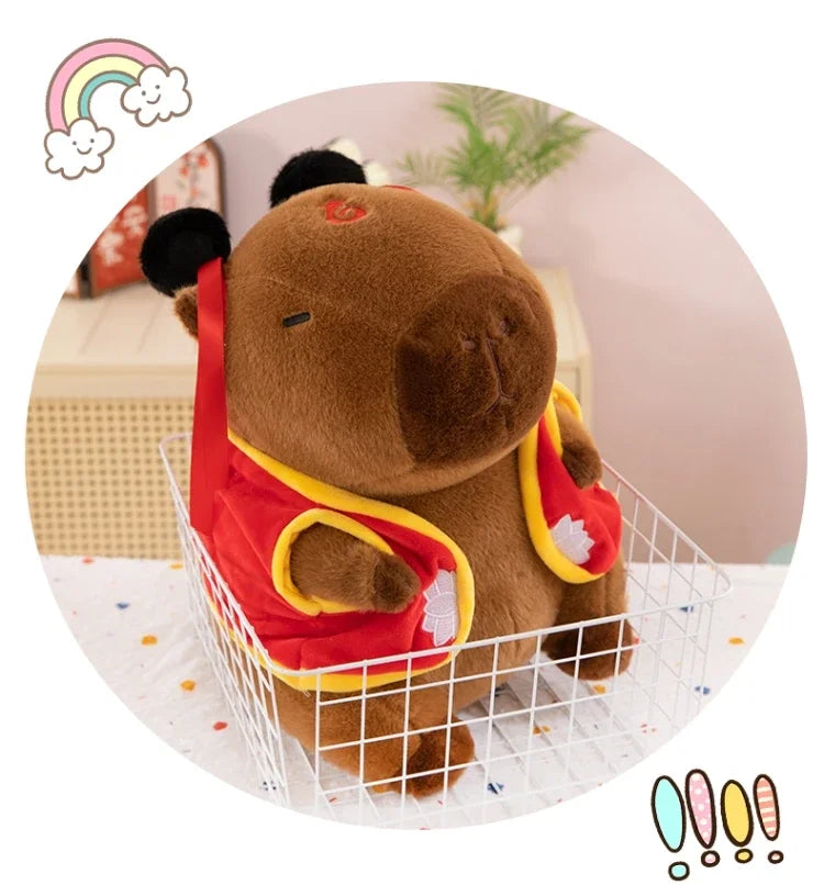 Hot 50cm Nezha Capybara Plush Toys Kawaii Cute Capybara Soft Stuffed Animal Anime Soft Pillow Toy Room Decor Kids Birthday Gift