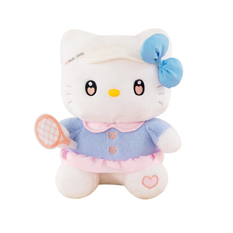 Cute Cat Character Tennis Theme Plush Stuffed Doll Toy