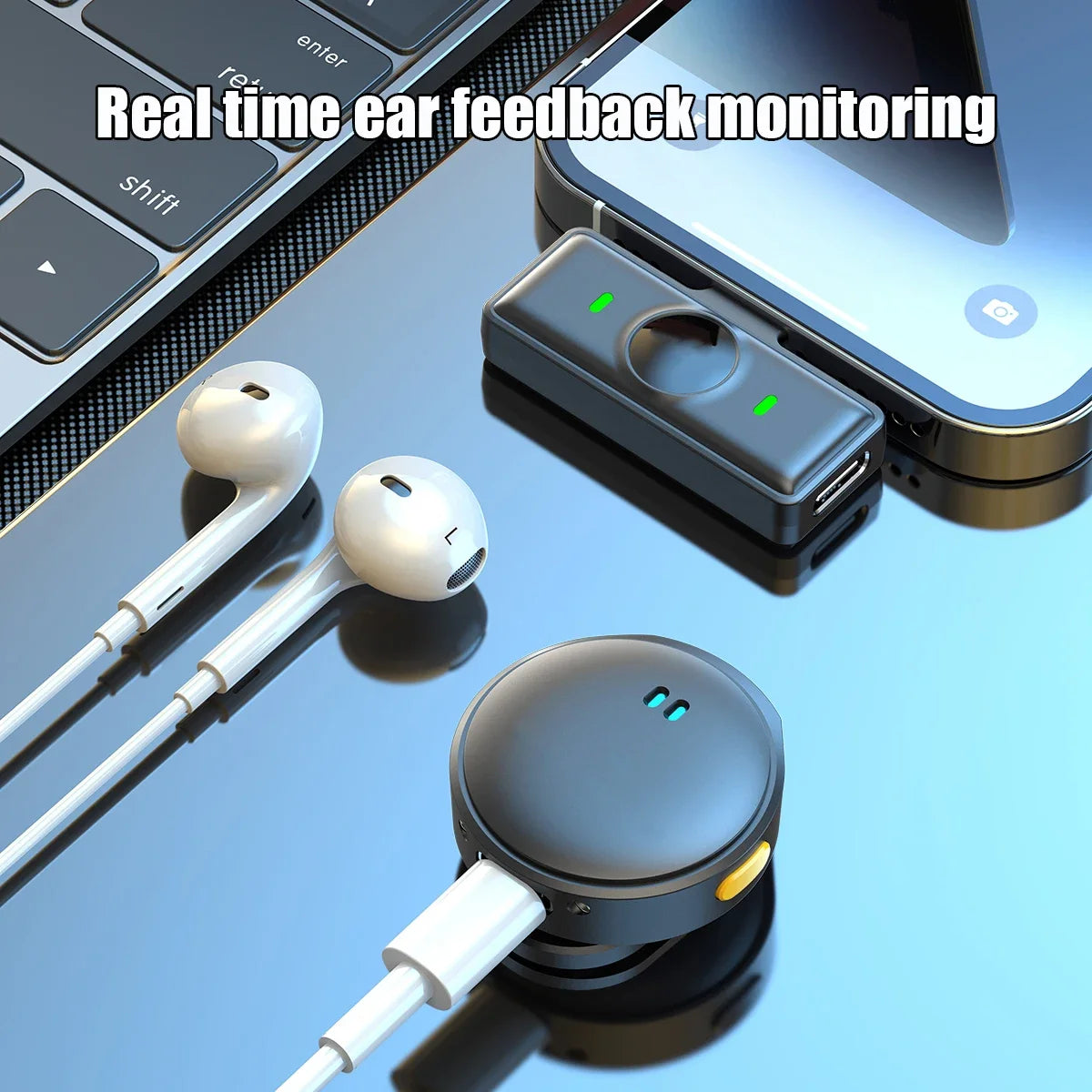 Plug and Play 2.4G Chip Wireless  Suction Button Collar Microphone With Charging Case For Video Recording