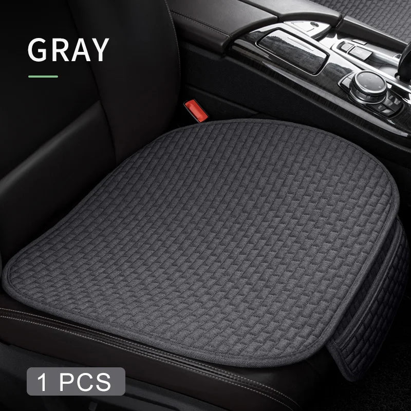 Karcle Car Seat Cover Full Set Front Rear Linen Car Cushion Breathable Universal Seat Pad Auto Protector Mat Interior Accessory