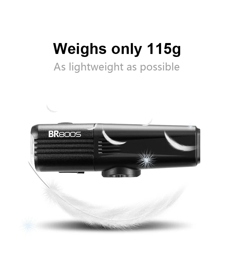 BR800S Bicycle Light 800LM Bike Light Battery replaceable Aluminum Front Lamp Type-C Charging Mtb Road Cycling Headlights