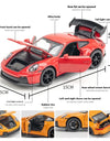 1:32 911 GT3 RS Alloy Diecast Racing Car Model Car Central Control Ornaments Auto Accessory Collect Present For Boys Toys