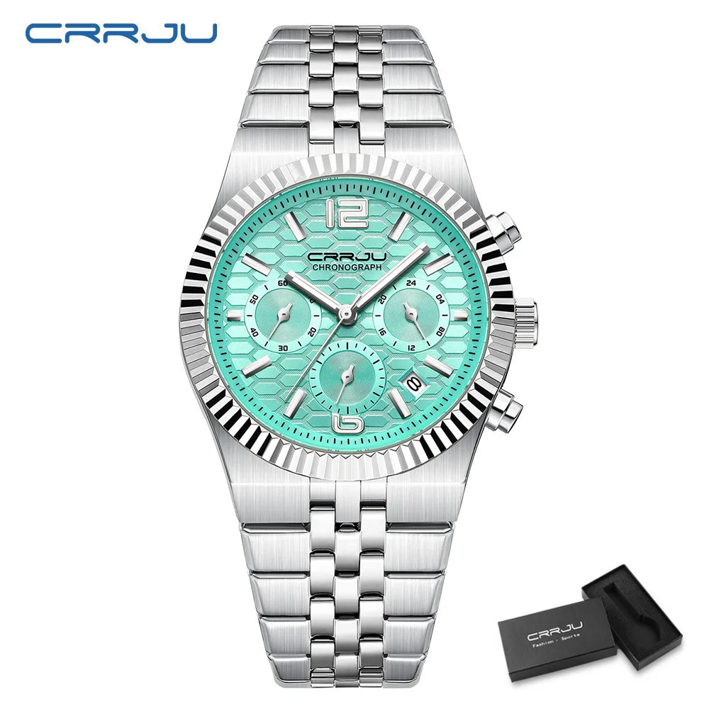 Classic Men's Automatic Date Watch Stainless Steel Quartz Elegant Round Case Luminous Versatile Fashion Night Light 2323