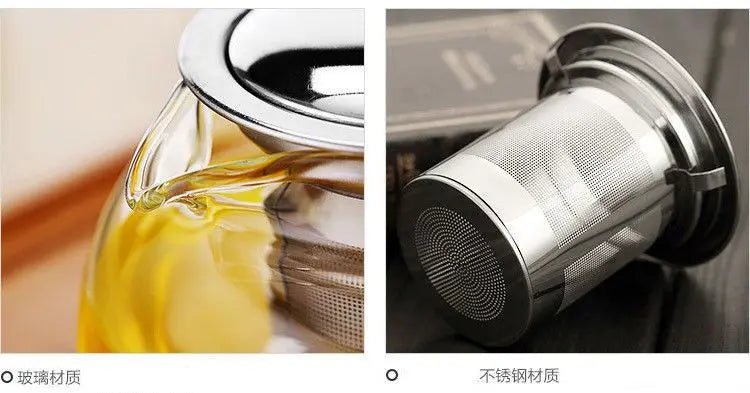 High Quality Heat Resistant Glass Tea Pot with Infuser 900ml Flower Tea Coffee Teapot