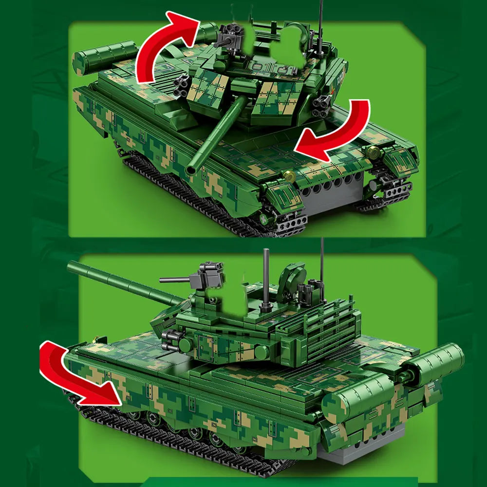 WW2 Military Dongfeng 21 Missile Transportation Car Model Weapons Series Military Leopard II 99A Tank World War II DIY Toys Gift