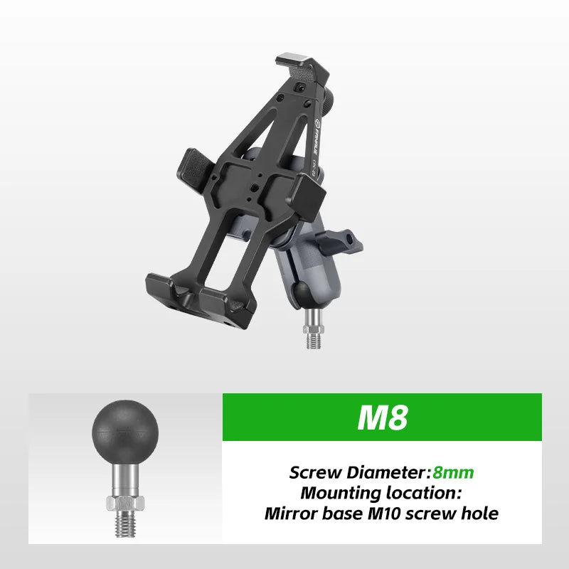 Motorcycle Phone holder 360° Rotating Adjustable Aluminum Alloy Handlebar Cell Clip for ATV/ UTV Bike Bicycle Motorbike
