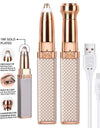 Xiaomi 1pc Rechargeable 2in1 Eyebrow Razor and Hair Shaver with LED Light Painlessly Remove Peach Fuzz Facial Hair Eyebrows Lips