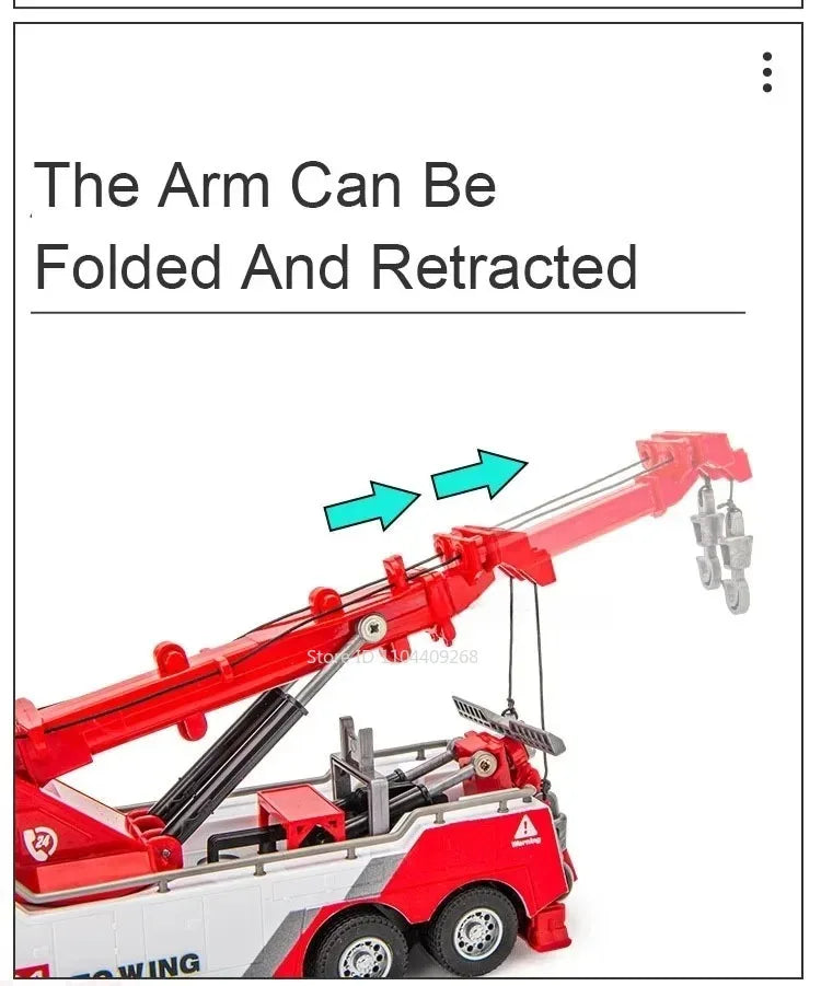 1:32 Double Hook Obstacle Clearing Car Garbage Truck Model Toy Metal Diecast Pull Back Engineering Vehicle Models Boys Gifts