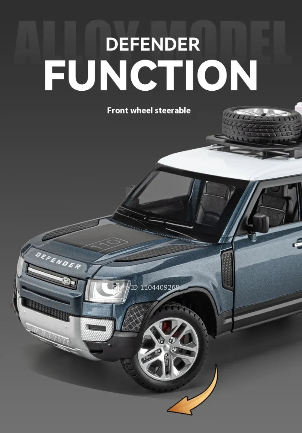 1:24 Land Rover Defender Range Rover Car Model Toy Alloy Diecast Sound Light SUV Off-road Vehicle Ornaments  Gifts