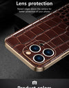 Genuine Leather Phone Case for iPhone 16 15 Pro Max 14promax Luxury Soft Edges Shockproof Camera Protection Cover