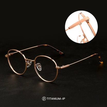 Ultra-light Fashion Titanium Alloy Eyewear Men Retro Round Small Face Optical Prescription Glasses Frame Women BT038T