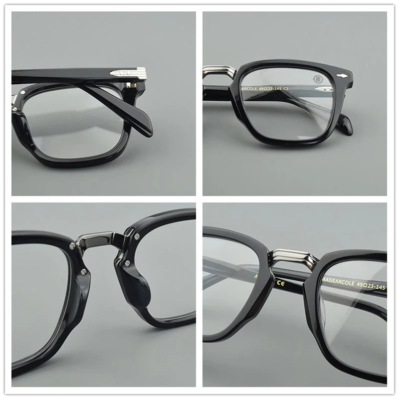 Retro square Eyeglasses Designer Handmade Acetate Myopia Prescription nerd Glasses Frames Vintage Eyewear