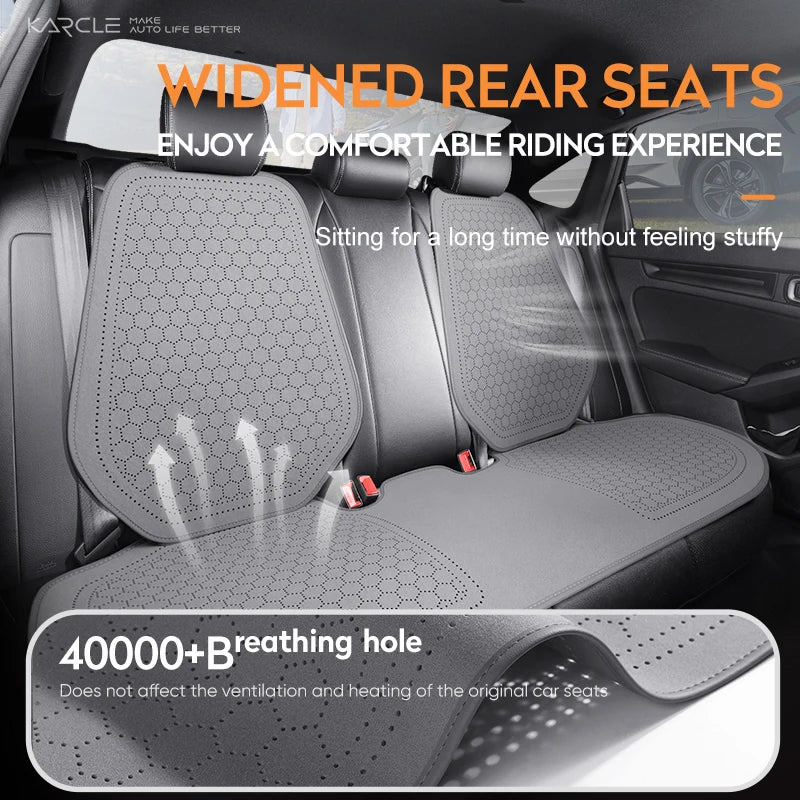 Car Seat Cushion Breathable Hole Universal Suede Car Seat Covers Front Rear Auto Seat Pads Four Season Car Chair Mat Accessories