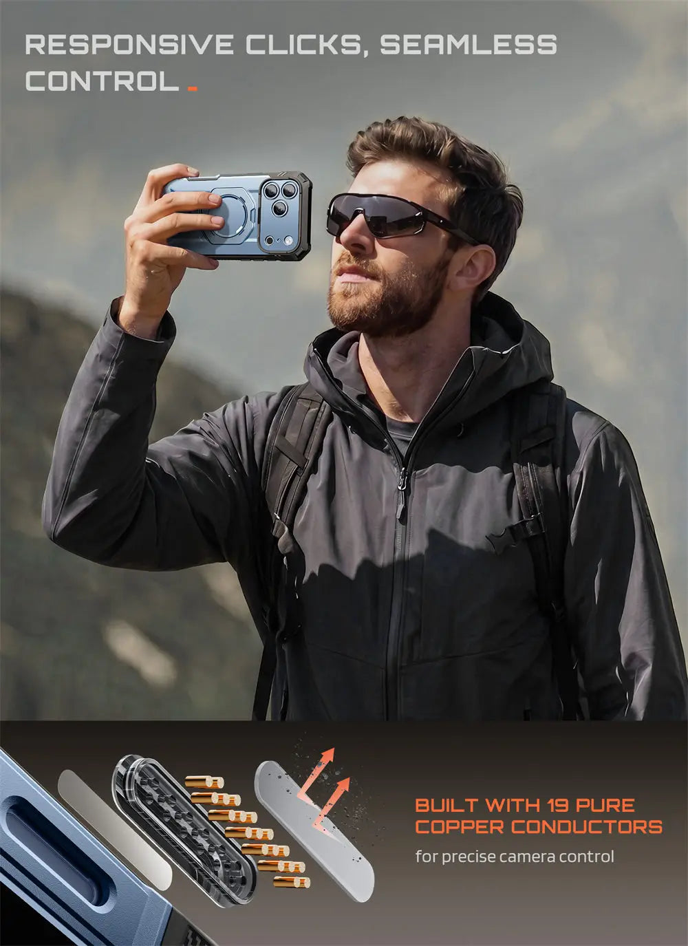 Rugged Magnetic Phone Case with Tempered Glass Screen Protector and Aluminium Kickstand for iPhone 17 Pro and iPhone 18 Pro
