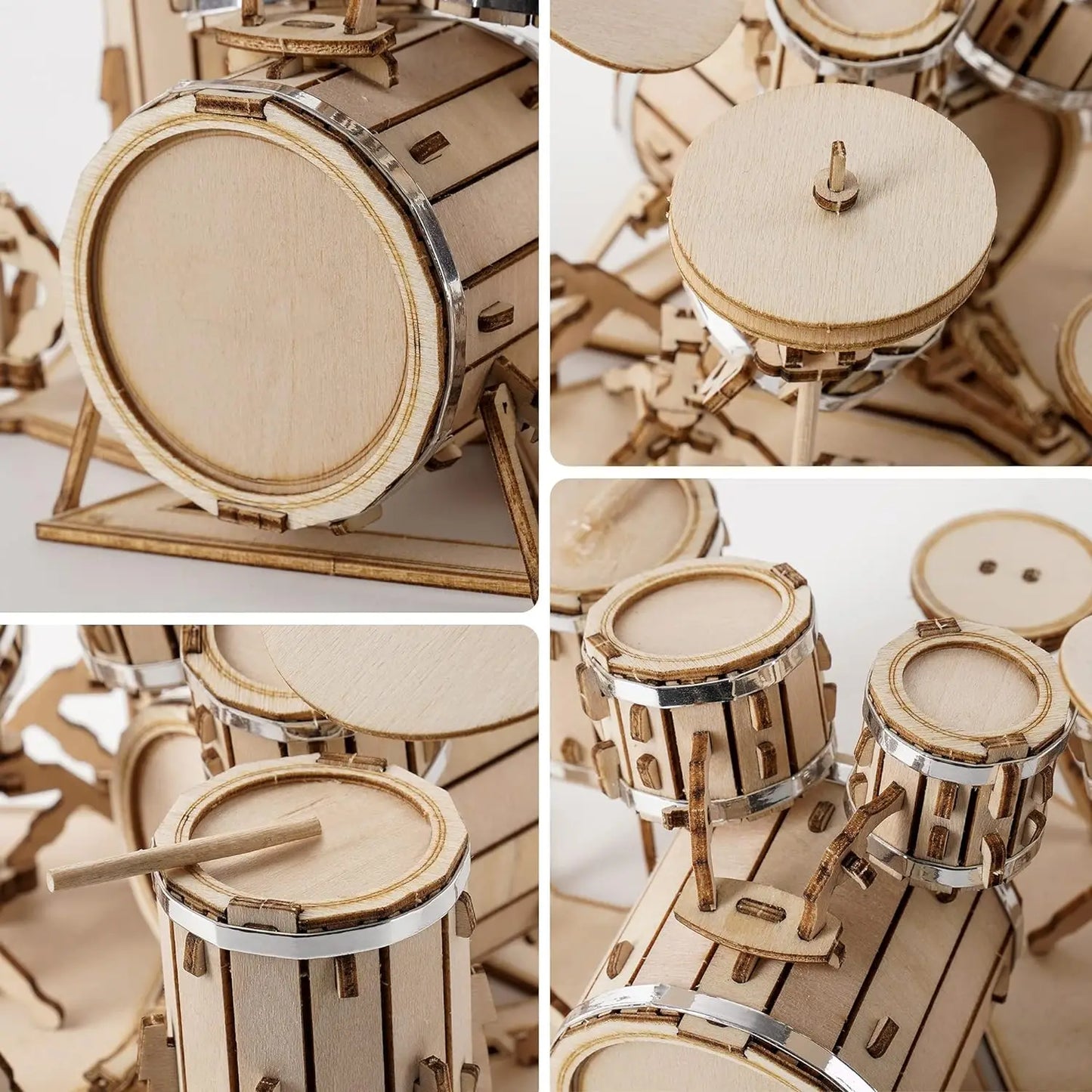 Stem Wooden Puzzle 3D Musical Instrument Assembly Saxophone Drum Kit Accordion Cello