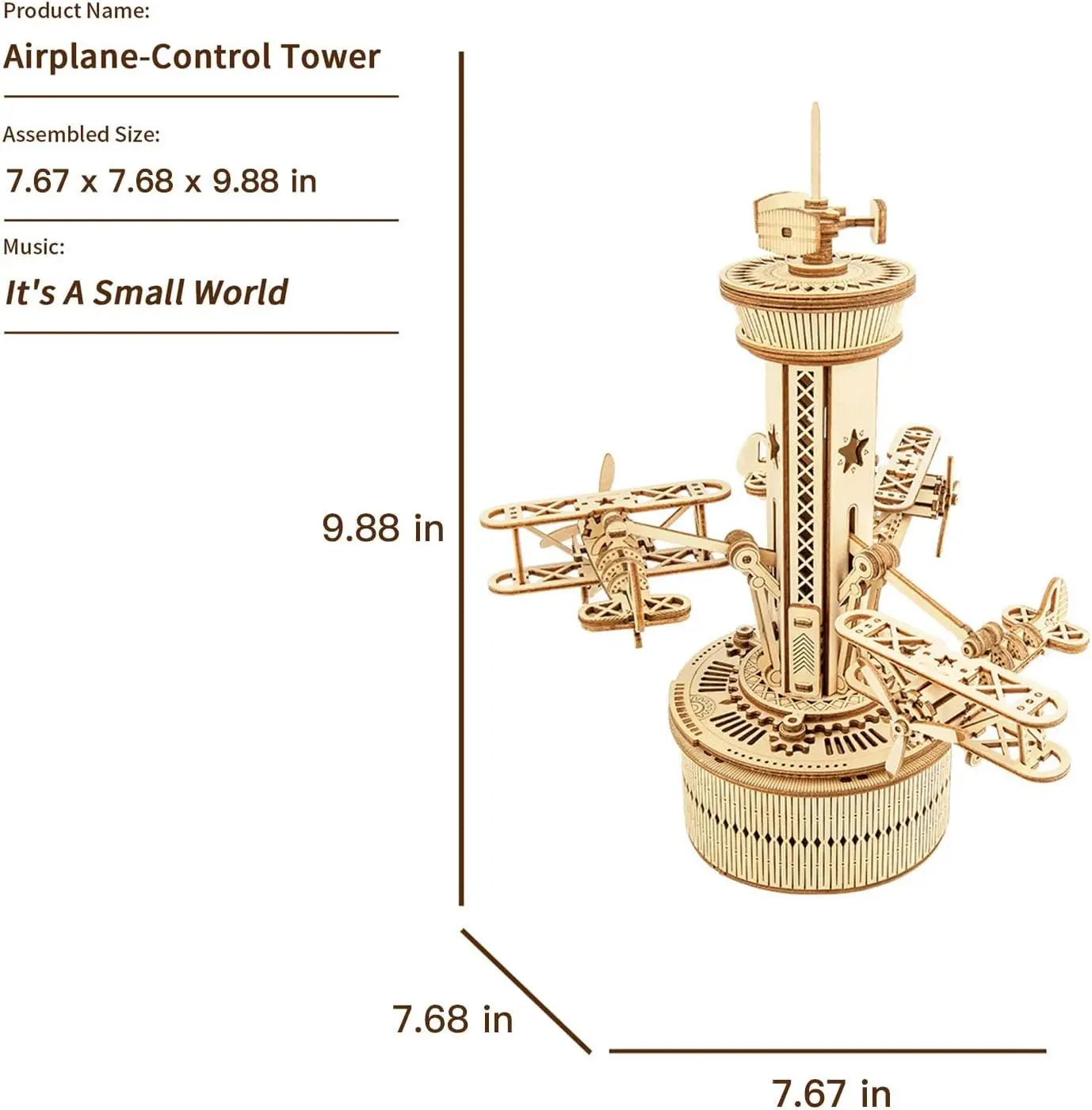 3D Wooden Puzzles Model Kit Rotating Starry Night Kit Romantic Carousel kit Secret Garden kit Control Tower