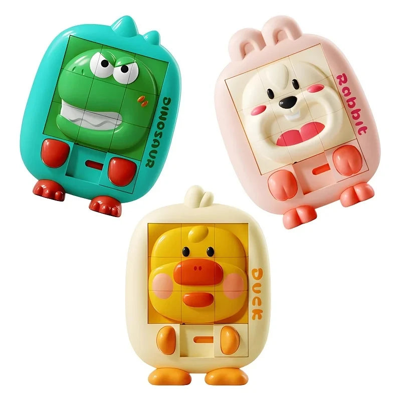 3D Cartoon Animal Huarong Road Slide Puzzle Games  Board Game Thinking Training Nine Grids Educational Puzzles Toys