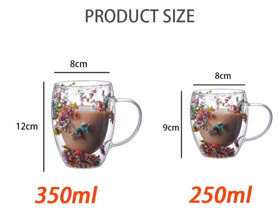 1/2/4PCS Double Wall Clear Glass Coffee Mugs Double Insulated Glass Cup For Hot Cold Beverages Cappuccino Espresso Cup