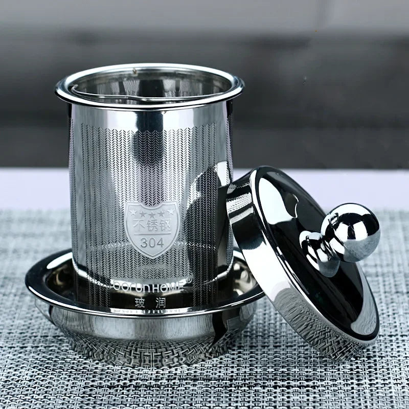 Heat Resistant Glass Teapot with Stainless Steel Filter Large Capacity Induction Kettle 1.2L