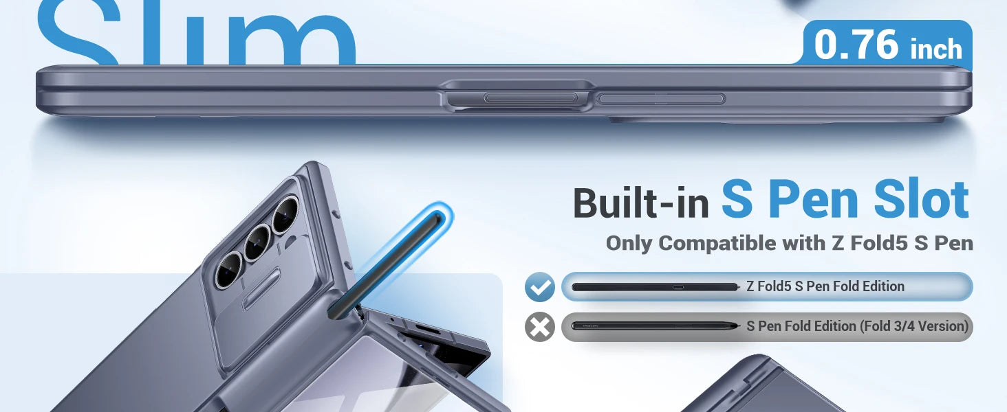 Big Stand For Z Fold 5 Case with Slide Camera Cover Built-in HD Screen Protector Full Body Heavy Duty Shockproof Slim Phone Case