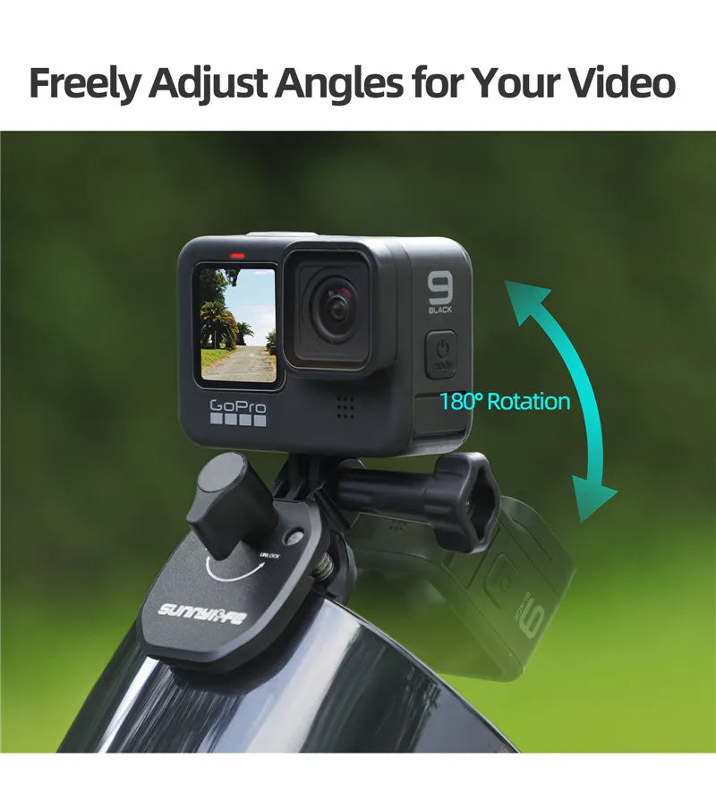 Motorcycle Windshield Clip Mount for Action Cameras and Smartphones